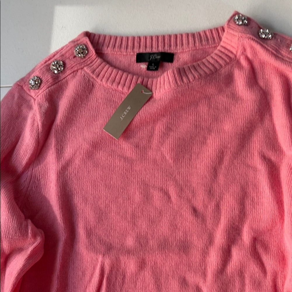 J. Crew Pink Sweater with Button Accents